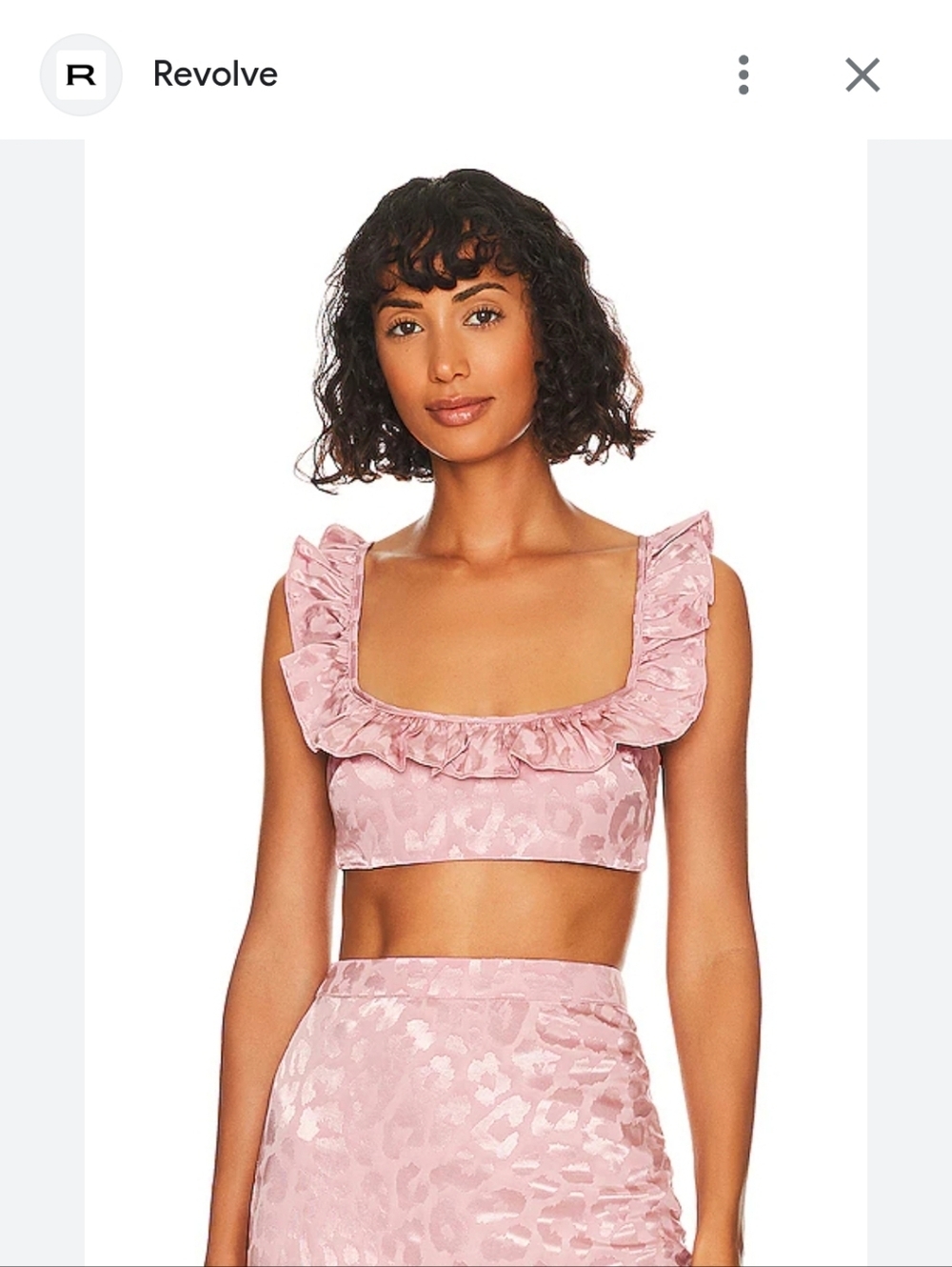 Tularosa Pink Ruffle Crop Top